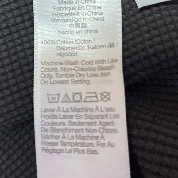 Madewell Women's Gray Waffle Knit Long Sleeve Crew Neck Crop Sweater Top Size M - Picture 4 of 4